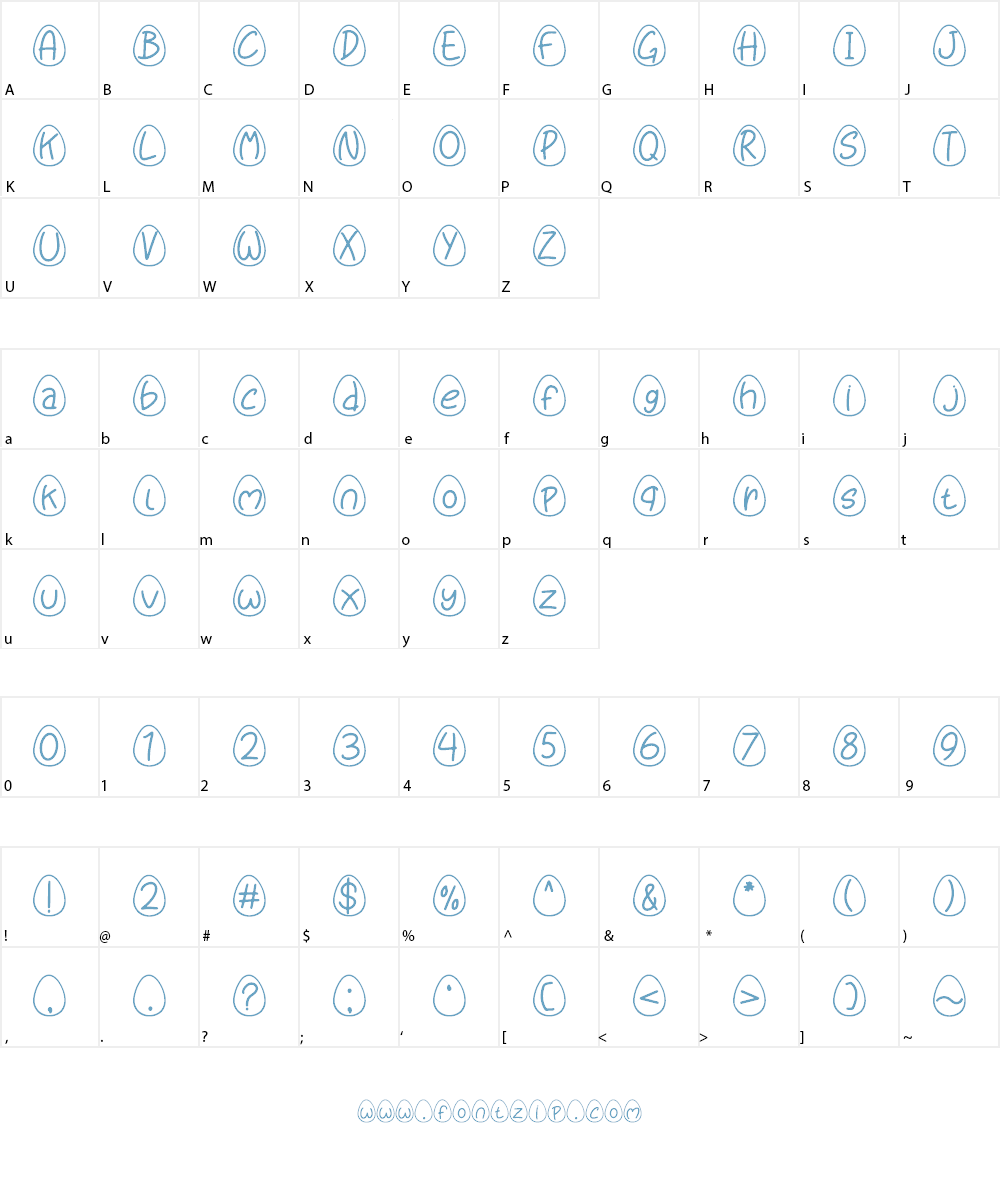 Eggy Bunny Font Character